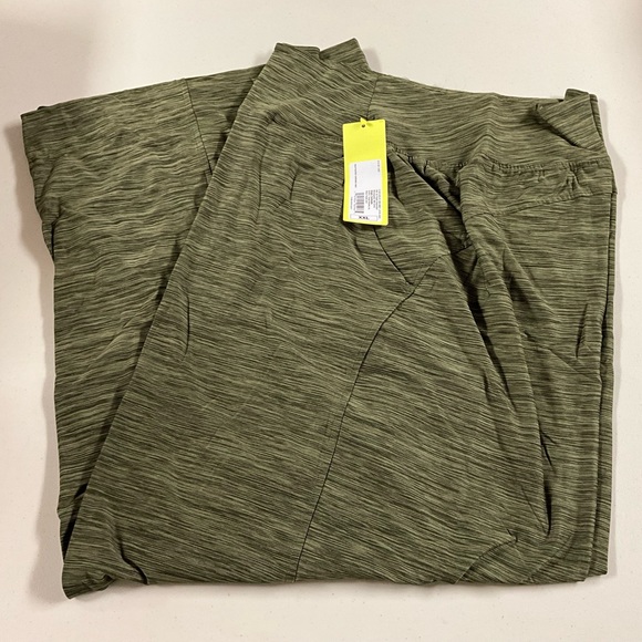 All In Motion Women's Knit Mid-Rise Wide Leg Pants - Heathered Olive Gre… - Picture 5 of 9